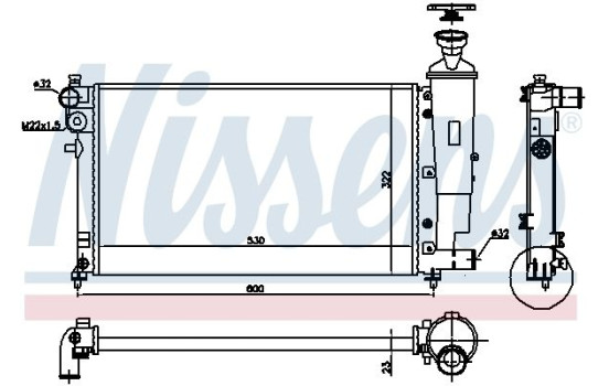Radiator, engine cooling 61276 Nissens