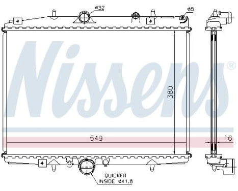Radiator, engine cooling 61291A Nissens, Image 2