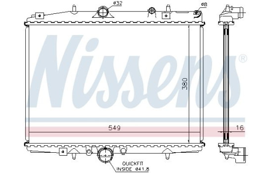 Radiator, engine cooling 61291A Nissens, Image 2