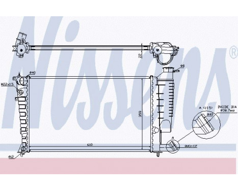 Radiator, engine cooling 61313A Nissens