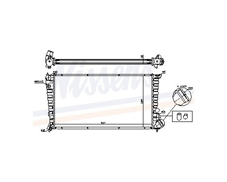 Radiator, engine cooling 61326A Nissens