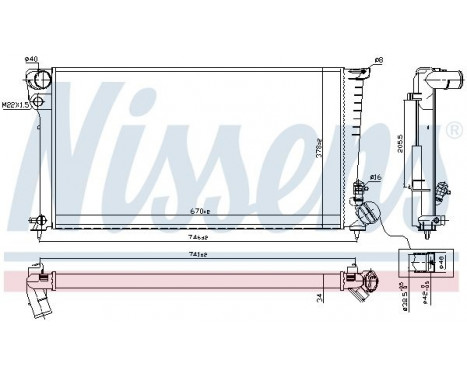 Radiator, engine cooling 61326A Nissens, Image 2