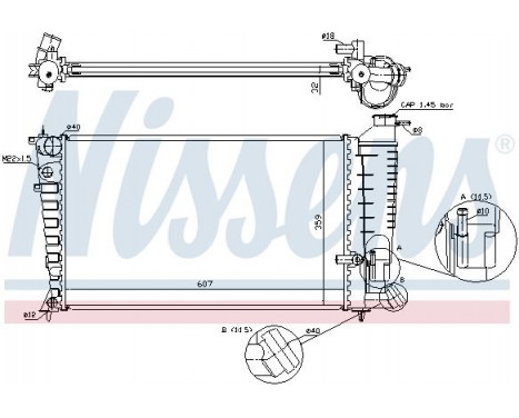 Radiator, engine cooling 61329A Nissens, Image 2