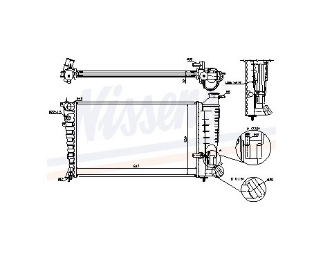 Radiator, engine cooling 61329A Nissens