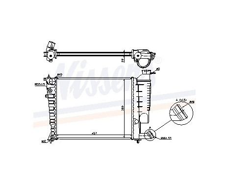 Radiator, engine cooling 61335A Nissens