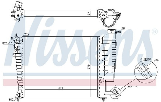 Radiator, engine cooling 61335A Nissens, Image 2