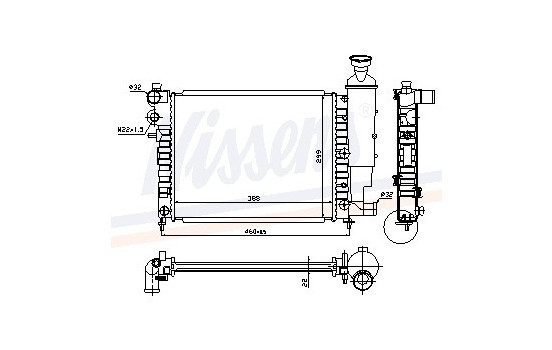 Radiator, engine cooling 61358 Nissens, Image 2