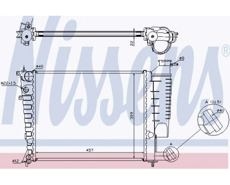 Radiator, engine cooling 613671 Nissens