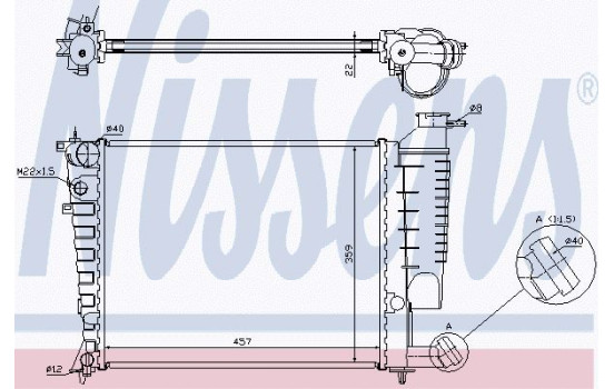 Radiator, engine cooling 613671 Nissens