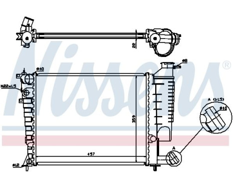 Radiator, engine cooling 613671 Nissens, Image 2