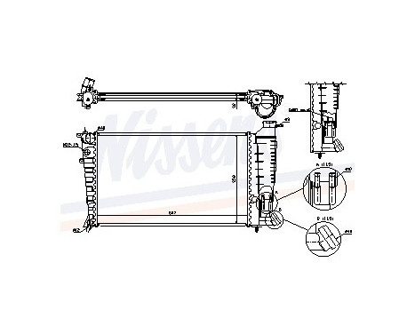 Radiator, engine cooling 61380A Nissens