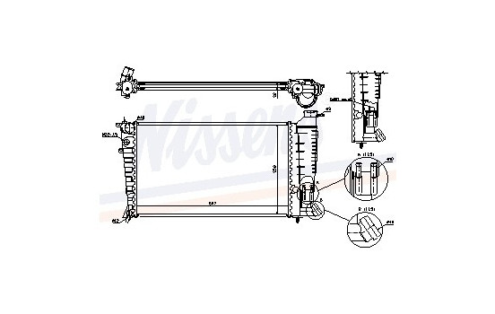 Radiator, engine cooling 61380A Nissens