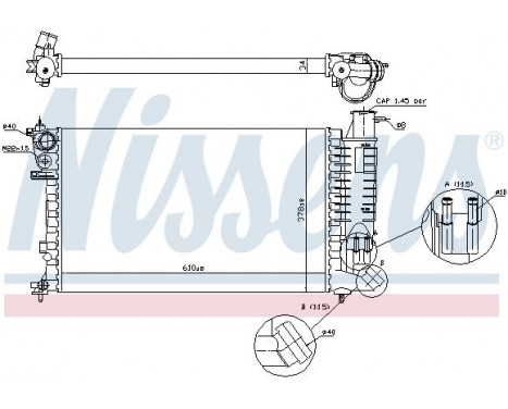 Radiator, engine cooling 61380A Nissens, Image 2