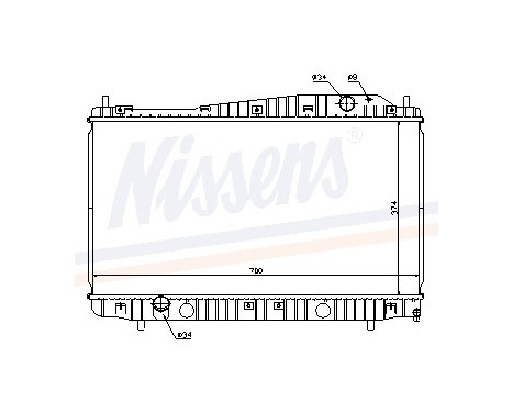 Radiator, engine cooling 61638 Nissens
