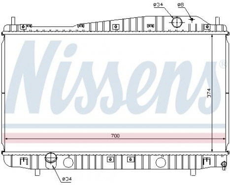 Radiator, engine cooling 61638 Nissens, Image 2