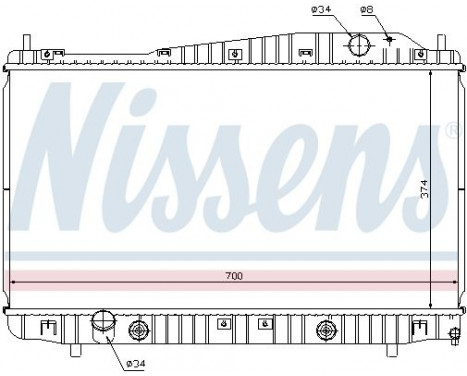 Radiator, engine cooling 61639 Nissens