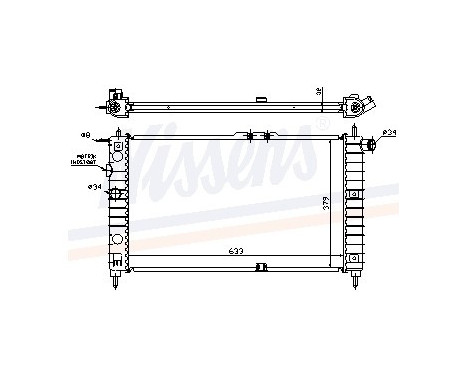 Radiator, engine cooling 61651A Nissens