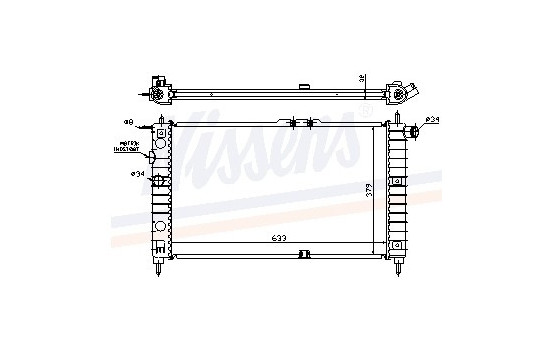 Radiator, engine cooling 61651A Nissens