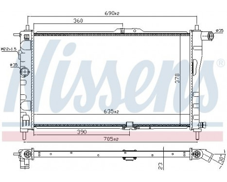 Radiator, engine cooling 61651A Nissens, Image 2
