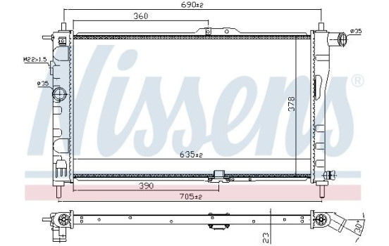 Radiator, engine cooling 61651A Nissens, Image 2