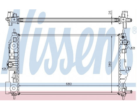 Radiator, engine cooling 61676 Nissens