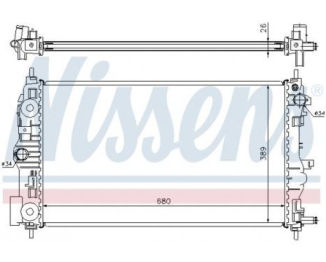 Radiator, engine cooling 61676 Nissens, Image 2