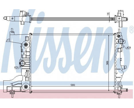 Radiator, engine cooling 61677 Nissens