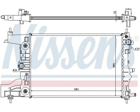 Radiator, engine cooling 61677 Nissens, Image 2