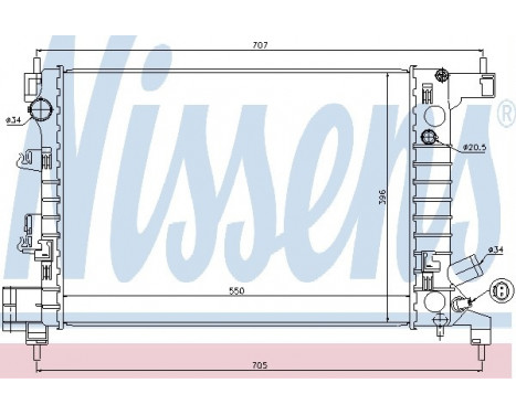 Radiator, engine cooling 61678 Nissens
