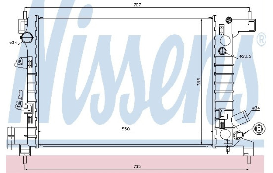 Radiator, engine cooling 61678 Nissens