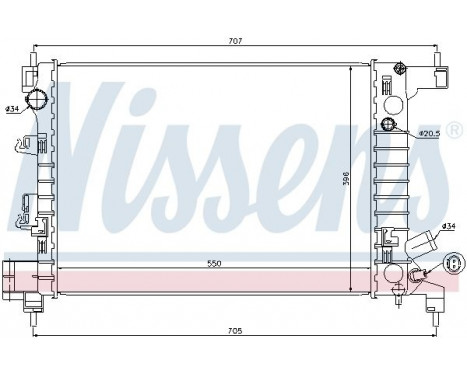Radiator, engine cooling 61678 Nissens, Image 2