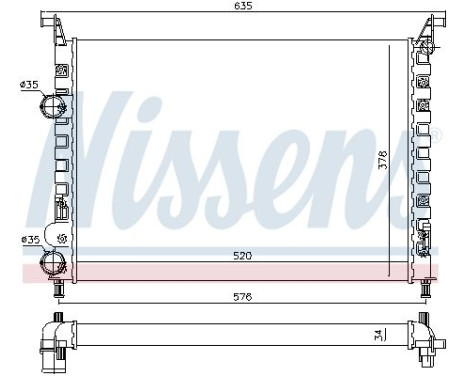 Radiator, engine cooling 61684 Nissens