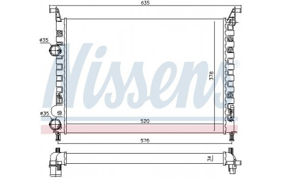 Radiator, engine cooling 61684 Nissens
