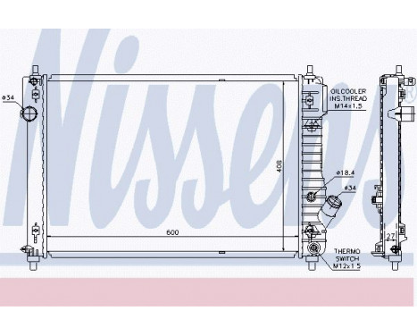 Radiator, engine cooling 61687 Nissens