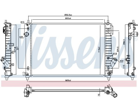 Radiator, engine cooling 61687 Nissens, Image 2