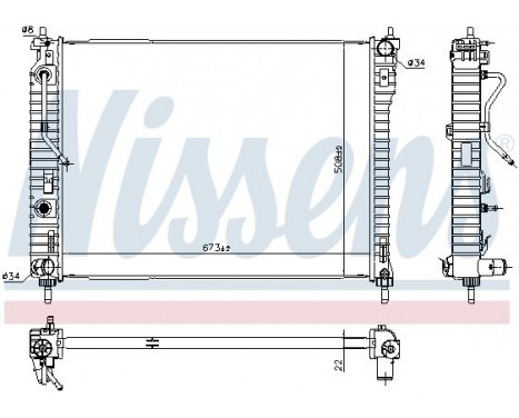 Radiator, engine cooling 61688 Nissens