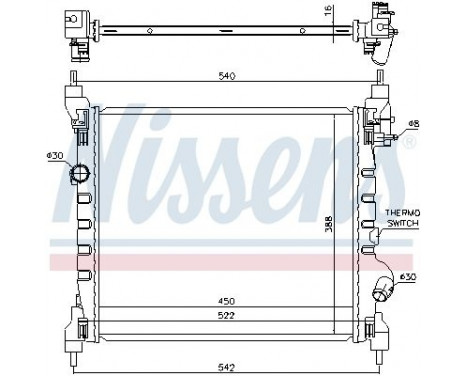 Radiator, engine cooling 61689 Nissens, Image 2