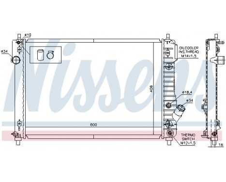 Radiator, engine cooling 616904 Nissens