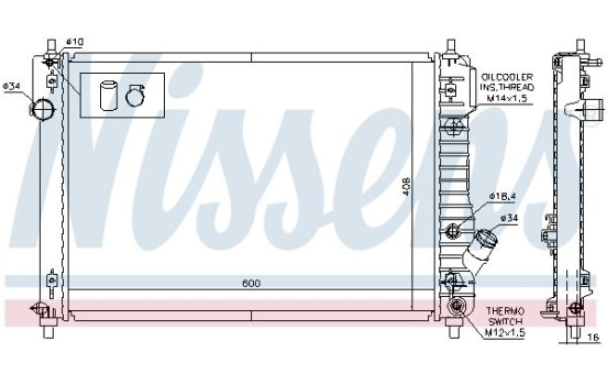 Radiator, engine cooling 616904 Nissens