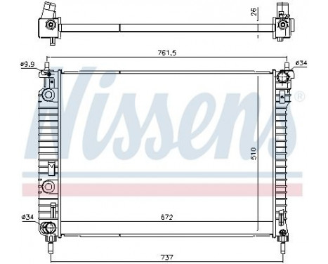 Radiator, engine cooling 616905 Nissens