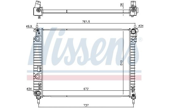Radiator, engine cooling 616905 Nissens