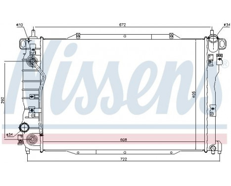 Radiator, engine cooling 616908 Nissens