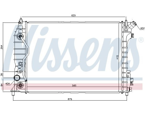 Radiator, engine cooling 61695 Nissens