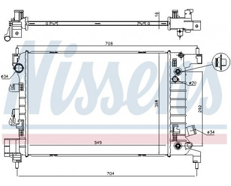 Radiator, engine cooling 61696 Nissens