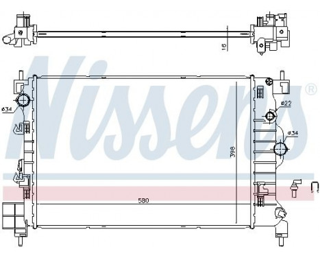 Radiator, engine cooling 61697 Nissens