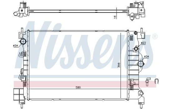 Radiator, engine cooling 61697 Nissens