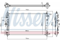 Radiator, engine cooling 61707 Nissens