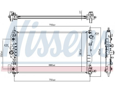 Radiator, engine cooling 61707 Nissens