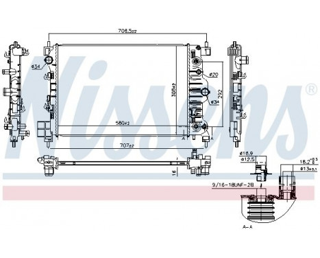 Radiator, engine cooling 61715 Nissens