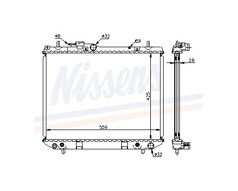 Radiator, engine cooling 61741A Nissens